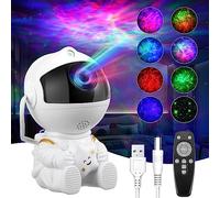 WIGUROE Proyector de Galaxia Astronauta, Proyector de Luz de Astronauta Giratorio de 360° con Control Remoto, Luz Nocturna de Cielo Estrellado, Regalo para Niños y Adultos