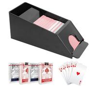 WIGUROE Zapato de blackjack de 4 barajas, zapato transparente de blackjack, accesorios de póquer, distribuidor de cartas de casino, barajador manual de cartas, accesorio de herramientas de juego de
