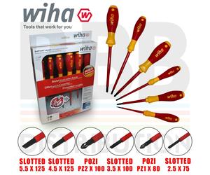 Wiha 25477 Ranurado Estrella Pozidriv Destornillador Set 6pcs VDE Electricista