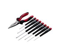 Wiha 26190 Juego de destornilladores ranurados y Phillips con alicates profesionales de punta larga de 16 cm, 8 piezas