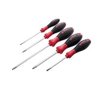Wiha 30286 | Juego de 5 destornilladores ranurados y Phillips y cuadrados SoftFinish