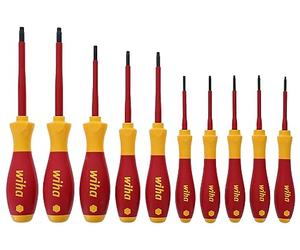 Wiha 32592 Juego de destornilladores Torx con mango SoftFinish 1000 V, 10 piezas