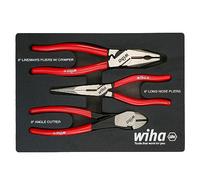 Wiha 34680 - Juego de 3 alicates y cortadores de agarre clásico