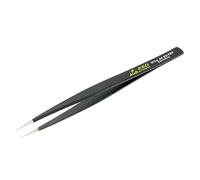 Wiha 44501 - Pinzas profesionales de precisión ESD de punta fina de acero inoxidable con agarre disipador estático e hipoalergénicas, longitud total de 130 mm