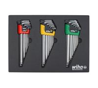 Wiha 66979 ErgoStar - Juego de bandejas para llaves en L de 35 piezas, hexagonal métrica, hexagonal SAE, Torx