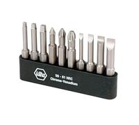 Wiha 74988 - Juego de 10 correas ranuradas de 3.0, 4.5, 5.5, 6.5 mm, Phillips Square 1, 2, 3, paquete de 10 piezas con soporte, multicolor, talla única