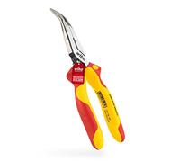 Wiha Alicates de boca semi-redonda Industrial electric con filo de corte, con forma curvada, aprox. 40° 200 mm, 8" (38859)