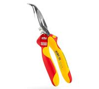 Wiha Alicates de boca semi-redonda Professional electric con filo de corte, con forma curvada, aprox. 40° 200 mm, 8" (27425)