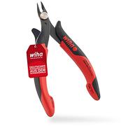 Wiha Alicates de corte diagonal Electronic con cabeza puntiaguda muy estrecha sin chaflán 128 mm, 5 1/8" (27388)