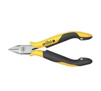 Wiha Alicates de corte diagonal Professional ESD con cabeza puntiaguda ancha con chaflán 115 mm, 4 1/2" (26816)