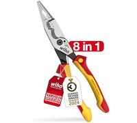 Wiha Alicates multifunción para electricistas 8 en 1 I Crimpar, pelar, cortar, agarrar, desbarbar, doblar, atornillar, cortar tornillos (45705)