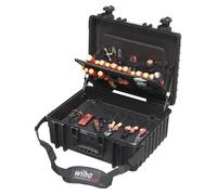 Wiha Competence XL 9300-702 Juego de Herramientas de 83 Piezas con Alicates, Destornilladores y Pelacables para Cableado Estándar y Suave, Negro