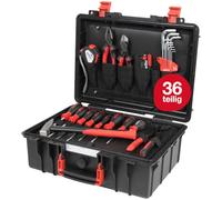Wiha Juego de 46 piezas Basic L Mechanic (45256) I Maletín de aprendices relleno, caja de herramientas con herramientas profesionales, caja de herramientas con equipamiento básico, almacenamiento de herramientas