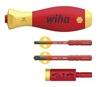 Wiha Juego de adaptadores de par de apriete easyTorque electric 0,8 Nm con soporte slimVario® y slimBits SL/PZ, de 4 unid. (41476)