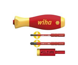 Wiha Juego de adaptadores de par de apriete easyTorque electric 2,0 Nm con soporte slimVario® y slimBits SL/PZ, de 4 unid. (41477)
