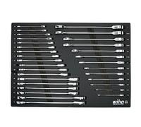 Wiha Juego de bandeja para llaves de trinquete de 31 piezas, SAE y métrico, tamaño único