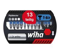 Wiha Juego de bits FlipSelector, bits en T de 25 mm en surtido, de 14 unid. de 1/4" C6,3 (41826)