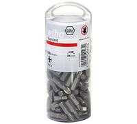 Wiha Juego de bits Standard de 25 mm Pozidriv (PZ2), de 100 unid., de 1/4" en envase grande (40462)