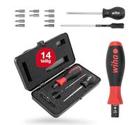 Wiha Juego de destornilladores dinamométricos TorqueVario®-S 0,8-5,0 Nm en surtido, de 14 unid., con limitación del par de apriete de ajuste variable de in aja (26893)