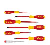 Wiha Juego de destornilladores SoftFinish® electric ranurados, Phillips, de 7 unid. (00834)