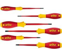 Wiha Juego de destornilladores SoftFinish® electric slimFix ranurados, Phillips, de 6 unid (35389)