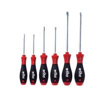 Wiha Juego de destornilladores SoftFinish® ranurados, Phillips, Pozidriv, de 6 unid. (26146)