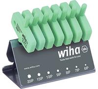 Wiha Juego de llaves Allen con mango de llave TORX PLUS®, de 8 unid., acabado en oxidación negra, incl. soporte de banco de trabajo (26261)