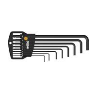 Wiha Juego de llaves Allen en soporte Classic con cabeza esférica hexagonal, de 9 unid., acabado en oxidación negra, en versión en pulgadas (01420)