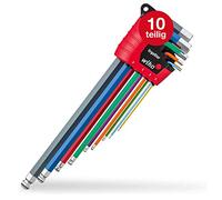 WIHA Juego de llaves Allen en soporte ErgoStar Cabeza esférica hexagonal MagicRing®, de 10 unid., en colores luminosos (43850)