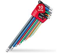 Wiha Juego de llaves Allen en soporte ErgoStar Con cabeza esférica hexagonal, de 10-unid., en colores luminosos (43849)