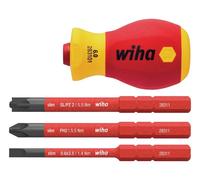 Wiha Softfinish Eléctrico Delgado Stubby Screwdriver Juego, 4 Piezas WHA41230