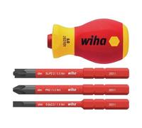 Wiha Softfinish Eléctrico Delgado Stubby Screwdriver Juego, 4 Piezas WHA41230