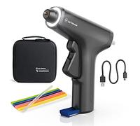 Wiha zai Home - Pistola de pegamento caliente con batería (incluye palos, 7 mm, con bolsa de almacenamiento, pistola de pegamento profesional inalámbrica para manualidades y bricolaje, incluye luz