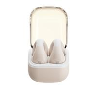 WIHFHGZ Audífonos Bluetooth 5.4 True Wireless Abiertos, Ligero Diseño Clip de Oreja, 20 Horas Uso, Micrófono con Cancelación de Ruido - Sonido 3D Surround, Conexión Estable, para Deporte (Beige)