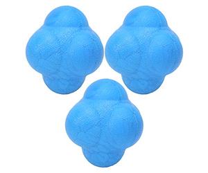 WIHFHGZ Bola de Rebote Hexagonal, Pelota de Entrenamiento Deportivo TPR, Juego de 3 Piezas, Tamaño Compacto y Ligero - Mejora Reflejos y Coordinación, Ideal para Ejercicio y Deportes (Azul)