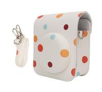 WIHFHGZ Bolsa para Cámara Instantánea Mini 12, Funda Protectora con Correa Ajustable, Cubierta Superior Desmontable, PU con Lunares de Colores - Protección Segura, Diseño Vintage, Ideal