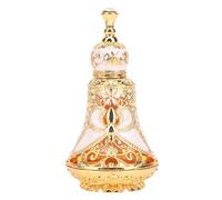 WIHFHGZ Botella De Perfume Estilo Medio Oriente, Esmalte Con Patrón De Mariposa, Reutilizable, Color Dorado Blanco - Decoración Elegante, Almacenamiento Seguro, Para Aceites Esenciales (Oro Blanco)
