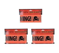 WIHFHGZ Cinta de Precaución Halloween, 3 Rollos PE Film, Naranja Brillante 6 Metros Cada Uno - Señalización Visible, Ajustable y Resistente para Fiestas Temáticas