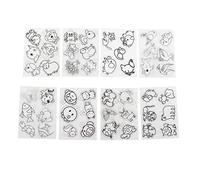 WIHFHGZ Hojas Termocontraíbles, 8 Piezas BOPS con Patrones Pintados, Uso Manual - Creación Fácil de Llaveros, Joyería y Decoraciones para Manualidades y Proyectos Escolares (Serie Animal JS-81 (8