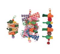 WIHFHGZ Juguetes para Pájaros Mordedores, Set de 3 Piezas en Papel y Vid, Colores Vivos - Reducción de Ansiedad, Resistencia a Mordidas, Estimulación Mental para Periquitos y Agapornis
