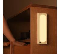 WIHFHGZ Luz Led Sensor Movimiento, Tira Larga, Blanco Cálido, Batería 1200mAh - Iluminación Automática, Dos Niveles de Brillo, Para Armarios y Pasillos (Blanca)