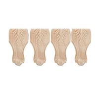 WIHFHGZ Patas De Madera Talladas para Muebles, Juego De 4, Tamaño Variado - Diseño Hebilla Americana, Accesorios para Sofá Y Mesa, Uso En Hogar Y Hotel (12 * 6 cm)