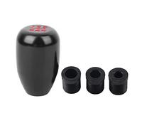 WIHFHGZ Perilla de Cambio de Marcha de Aluminio Negra, Universal para Palanca de 5 Velocidades - Material Resistente, Adaptadores Incluidos, Mejora la Comodidad de Conducción