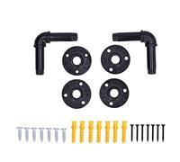 WIHFHGZ Soportes para Estantes de Tubo, Hierro Negro, Mate, Juego de Montaje en Pared - Alta Resistencia, Diseño Industrial, Ideal para Hogar y Oficina