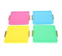WIHFHGZ Tablero de Clavos de Plástico, Juego Educativo 4 Piezas, Juego con Bandas de Goma para Entrenamiento de Habilidad Manual - Material Resistente y Seguro, Ayuda Didáctica para Niño