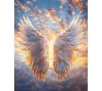 Wihgkin Kit de punto de cruz bordado alas de angel DIY cross stitch estampado costura patrón de bordado Imágenes regalo 11CT Lienzo preimpreso(40 * 50cm)
