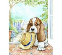 Wihgkin Kit de punto de cruz bordado Perro DIY cross stitch estampado costura patrón de bordado Imágenes regalo 11CT Lienzo preimpreso(40 * 50cm)