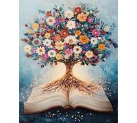 Wihgkin Kits estampados de punto de cruz Árbol de la vida 11ct Lona Preimpresa patrón de costura cruzada para costura kits de inicio de bordado para principiantes(40×50cm)