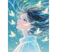 Wihgkin Kits estampados de punto de cruz Chica mariposa 11ct Lona Preimpresa patrón de costura cruzada para costura kits de inicio de bordado para principiantes(40×50cm)