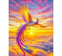 Wihgkin Kits estampados de punto de cruz Fénix 11ct Lona Preimpresa patrón de costura cruzada para costura kits de inicio de bordado para principiantes(40×50cm)